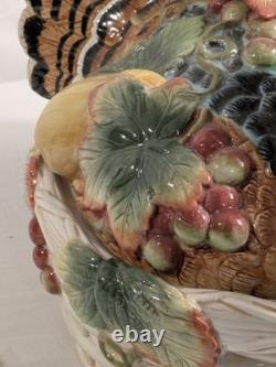 Fitz & Floyd Country Gourmet Turkey Vegetable Bowl Tureen Thanksgiving Retired