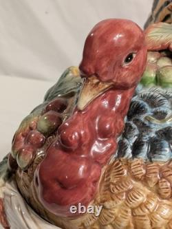 Fitz & Floyd Country Gourmet Turkey Vegetable Bowl Tureen Thanksgiving Retired
