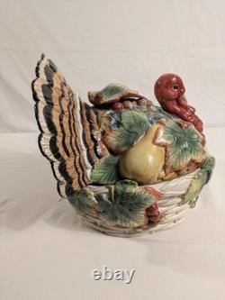 Fitz & Floyd Country Gourmet Turkey Vegetable Bowl Tureen Thanksgiving Retired