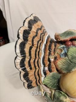 Fitz & Floyd Country Gourmet Turkey Vegetable Bowl Tureen Thanksgiving Retired
