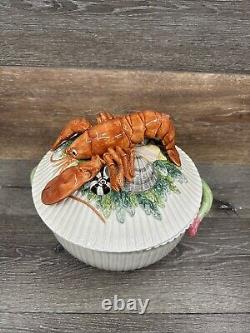 Fitz & Floyd Fish Market Lobster Soup Tureen 3.5 Qt Bowl With Ladle