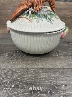 Fitz & Floyd Fish Market Lobster Soup Tureen 3.5 Qt Bowl With Ladle