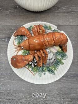 Fitz & Floyd Fish Market Lobster Soup Tureen 3.5 Qt Bowl With Ladle