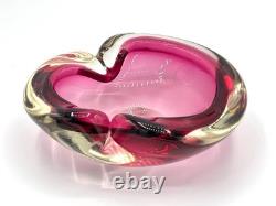 Flavio Poli Sommerso MURANO Ashtray Trinket Bowl Vide Poche Blown Glass MCM