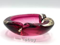 Flavio Poli Sommerso MURANO Ashtray Trinket Bowl Vide Poche Blown Glass MCM