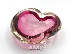 Flavio Poli Sommerso MURANO Ashtray Trinket Bowl Vide Poche Blown Glass MCM