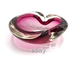 Flavio Poli Sommerso MURANO Ashtray Trinket Bowl Vide Poche Blown Glass MCM