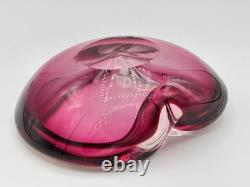 Flavio Poli Sommerso MURANO Ashtray Trinket Bowl Vide Poche Blown Glass MCM