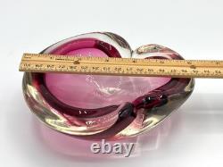 Flavio Poli Sommerso MURANO Ashtray Trinket Bowl Vide Poche Blown Glass MCM