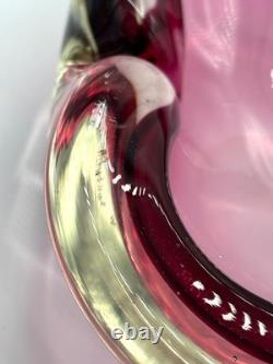 Flavio Poli Sommerso MURANO Ashtray Trinket Bowl Vide Poche Blown Glass MCM