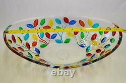 Flowervine Oval Glass Bowl, Handmade and Painted in Italy