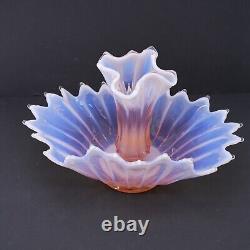 Fostoria Heirloom Bowl Large Pink Opalescent Depression Glass Epergne with Vase