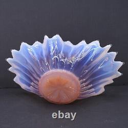 Fostoria Heirloom Bowl Large Pink Opalescent Depression Glass Epergne with Vase