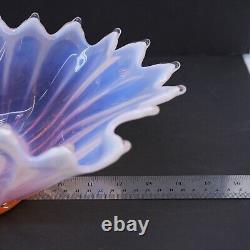 Fostoria Heirloom Bowl Large Pink Opalescent Depression Glass Epergne with Vase