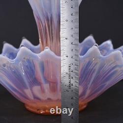 Fostoria Heirloom Bowl Large Pink Opalescent Depression Glass Epergne with Vase