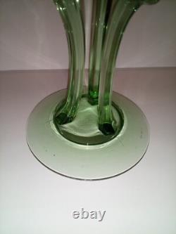 Fostoria RARE #2433 George Sakier Green Uranium 3 Column Compote Crystal Stem