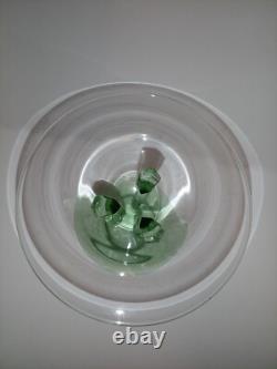 Fostoria RARE #2433 George Sakier Green Uranium 3 Column Compote Crystal Stem