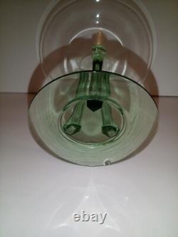 Fostoria RARE #2433 George Sakier Green Uranium 3 Column Compote Crystal Stem