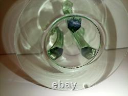 Fostoria RARE #2433 George Sakier Green Uranium 3 Column Compote Crystal Stem