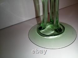 Fostoria RARE #2433 George Sakier Green Uranium 3 Column Compote Crystal Stem