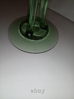 Fostoria RARE #2433 George Sakier Green Uranium 3 Column Compote Crystal Stem