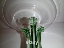 Fostoria RARE #2433 George Sakier Green Uranium 3 Column Compote Crystal Stem