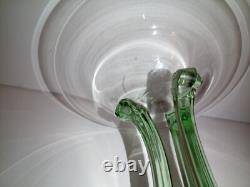 Fostoria RARE #2433 George Sakier Green Uranium 3 Column Compote Crystal Stem