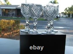 Four Matching Pattern AMERICAN BRILLIANT ABP CUT GLASS Stemware Cordials MINT