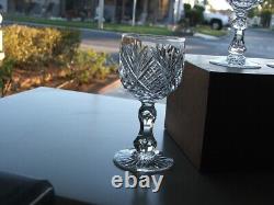 Four Matching Pattern AMERICAN BRILLIANT ABP CUT GLASS Stemware Cordials MINT