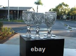 Four Matching Pattern AMERICAN BRILLIANT ABP CUT GLASS Stemware Cordials MINT