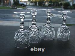 Four Matching Pattern AMERICAN BRILLIANT ABP CUT GLASS Stemware Cordials MINT