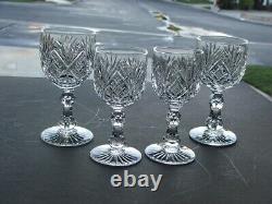 Four Matching Pattern AMERICAN BRILLIANT ABP CUT GLASS Stemware Cordials MINT