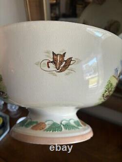 Fox Hunt Hunting Ambassador Ware Demitasse Punch BowL & Cups Peach Rim England
