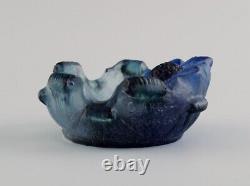 GABRIEL ARGY-ROUSSEAU (1885-1963), France. Small bowl in blue art glass