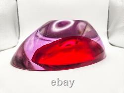 GIANT Vintage MURANO Sommerso RARE Neodymium Asymmetric Geode Red And Pink Bowl