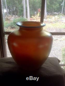 Gold Aurene Steuben Glass Vase