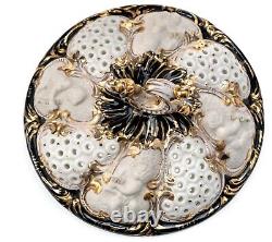 Ginori Doccia Lidded Fruit Bowl Cherubs White Gold Rococo 1736 Late 19th Century