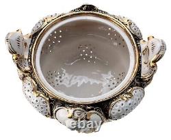Ginori Doccia Lidded Fruit Bowl Cherubs White Gold Rococo 1736 Late 19th Century