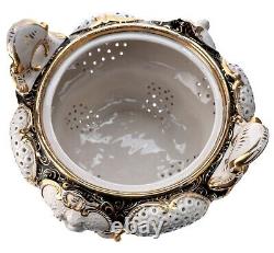 Ginori Doccia Lidded Fruit Bowl Cherubs White Gold Rococo 1736 Late 19th Century