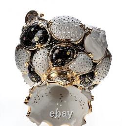 Ginori Doccia Lidded Fruit Bowl Cherubs White Gold Rococo 1736 Late 19th Century