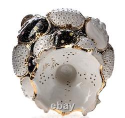 Ginori Doccia Lidded Fruit Bowl Cherubs White Gold Rococo 1736 Late 19th Century