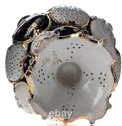 Ginori Doccia Lidded Fruit Bowl Cherubs White Gold Rococo 1736 Late 19th Century