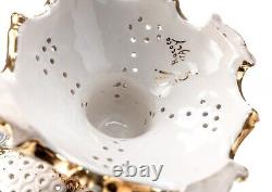 Ginori Doccia Lidded Fruit Bowl Cherubs White Gold Rococo 1736 Late 19th Century