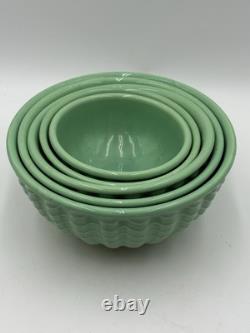 Gladding McBean Cocinero Bowl Set#5 To #9 Apple Green 5 Bowl Set Vintage