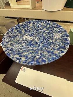 Glass Murano Vintage Large 13-1/2 Millefiori Blue Bowl Modern