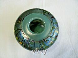 Gorgeous Cased Glass Iridescent Art Glass Bulbus Vase-Signed-James Norton