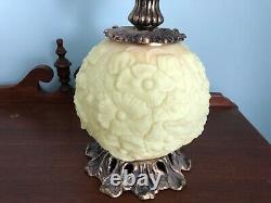 Gorgeous FENTON BURMESE GLASS Gone with the Wind Lamp Light POPPY