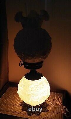 Gorgeous Fenton Gone With The Wind Peach Poppy Electric Lamp