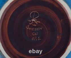 Gunnar Nylund for Rörstrand. Ceramic bowl with glaze in blue and brown tones
