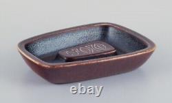 Gunnar Nylund for Rörstrand. Ceramic bowl with glaze in brown tones
